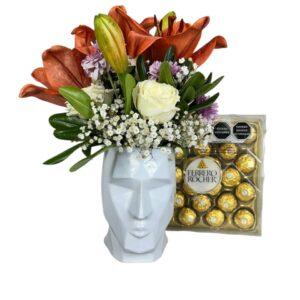 Arreglo Floral de Rosas con Ferrero | Armonia Pura
