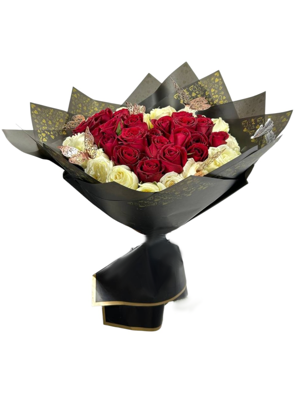 Arreglo Floral de Rosas con Mariposas | Corazón Mariposa 1 Arreglo Floral de Rosas con Mariposas | Corazón Mariposa