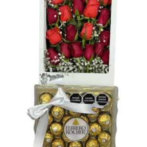 Arreglo Floral de Rosas con Ferrero | Ventana a tu Amor