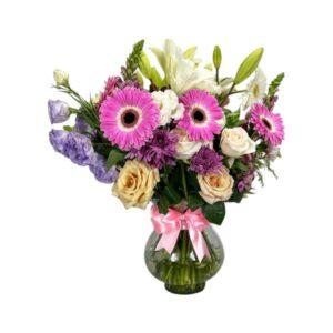 Arreglo Floral de Rosas y Gerberas | Arcoíris de Paz