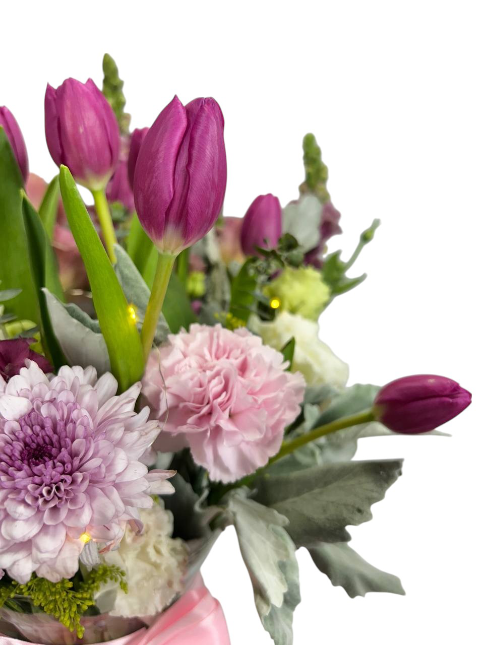 Arreglo Floral de Tulipanes con Luz | Amanecer Radiante 5 Arreglo Floral de Tulipanes con Luz | Amanecer Radiante - Imagen de 5