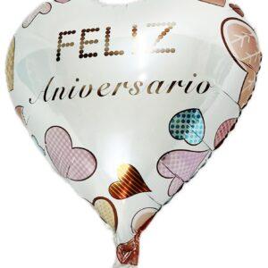 GLOBO DE CORAZON FELIZ ANIVERSARIO