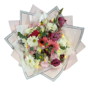 Rosas sosas y gerberas