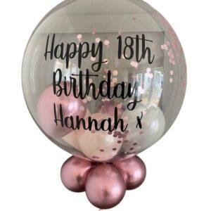 GLOBO CRISTAL CON GLOBOS DENTRO Y CONFETI METÁLICO