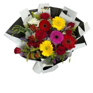 Ramo de Rosas Rojas y Gerberas | Pasión Tropical
