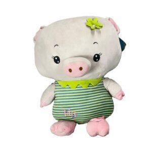 PELUCHE CERDITO CON FLOR Y CAMISON VERDE