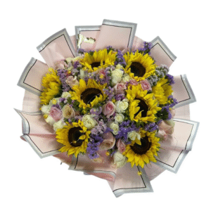 Ramo de Rosas y Girasoles | Fusión Solar y Rosas