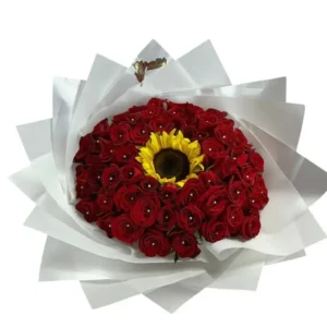 Ramo de Rosas y Girasoles | Realeza Radiante