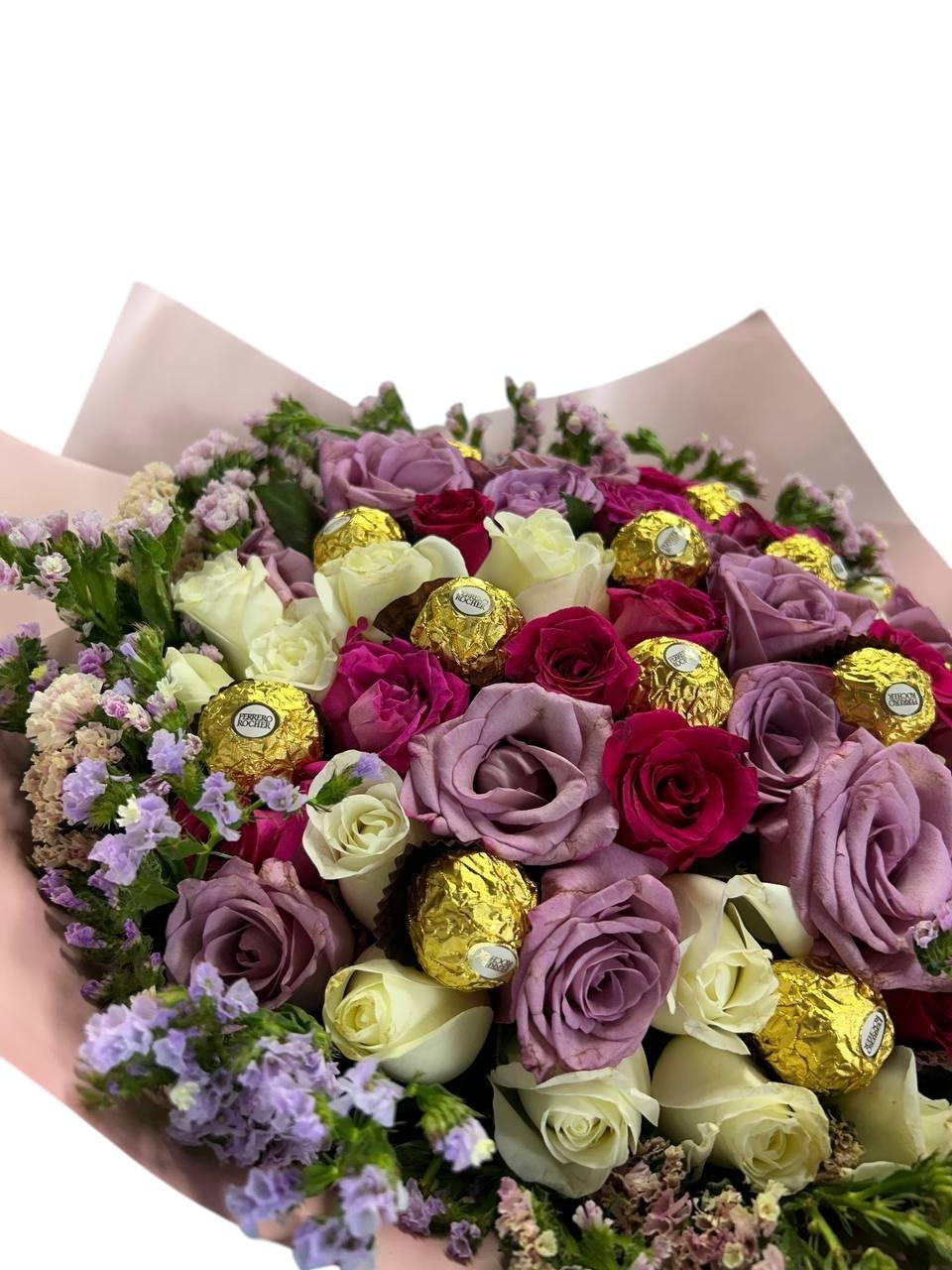 Ramo de Rosas con Ferrero | Colores con Sabor 2 Ramo de Rosas con Ferrero | Colores con Sabor - Image 2
