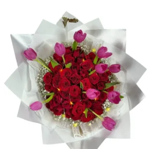 Ramo de Rosas y Tulipanes | Encanto Tulipán